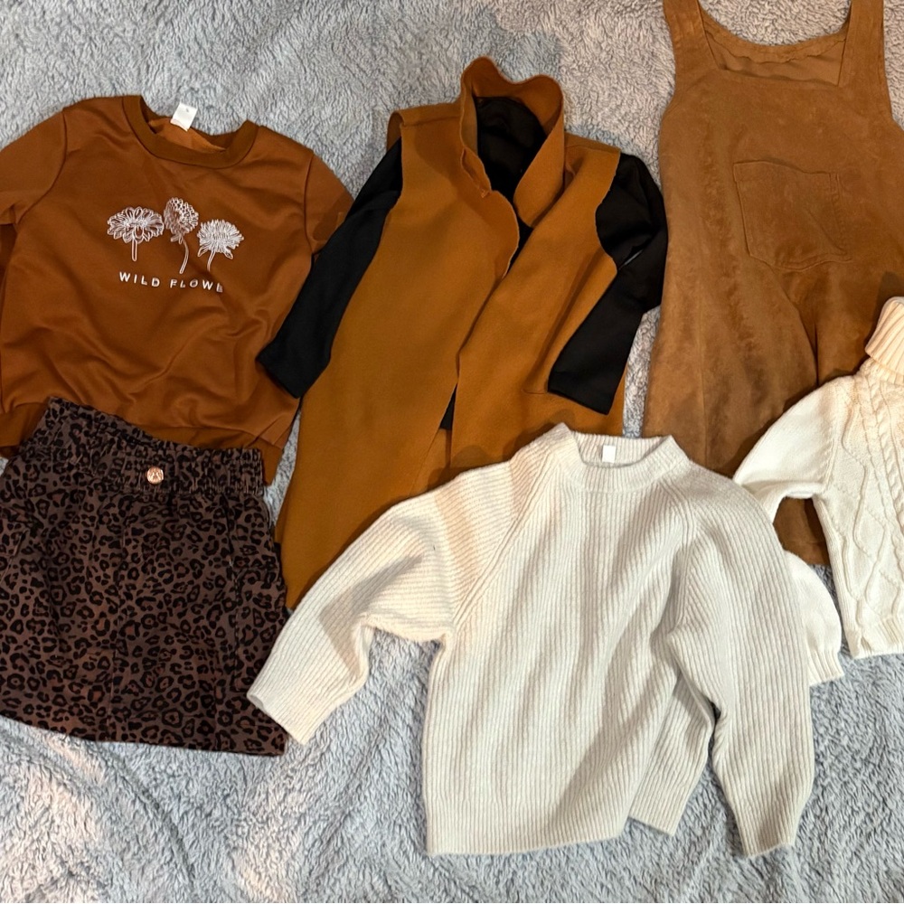 Fall Clothing Bundle - Sweaters, Vest, Skirt, Dress size 5t